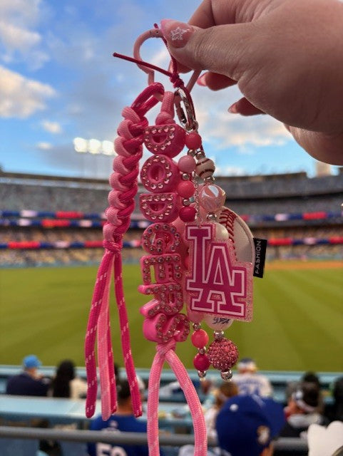Dodgers Bag Charm in Pink